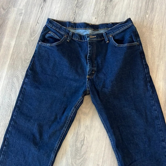 🧡💙 Wrangler blue denim jeans straight  leg size 38 - Picture 4 of 10